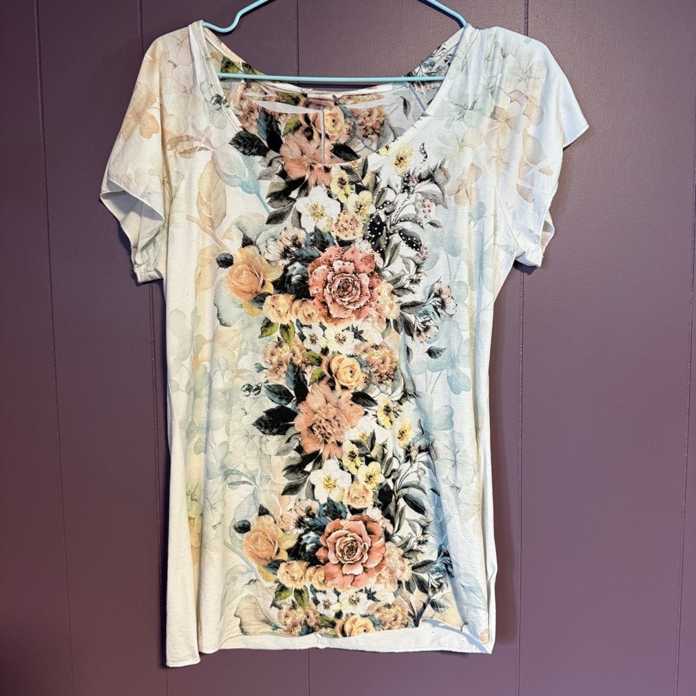 Vintage Y2K Fairy Rose Floral Top – Size PS - Picture 2 of 3